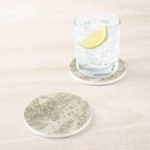 kaart van Gloucester Massachusetts (1873) Zandsteen Onderzetter