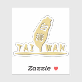 Kaart van Golden Taiwan Sticker