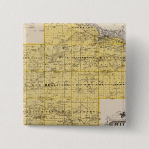 Kaart van Goodhue County, Minnesota Vierkante Button 5,1 Cm