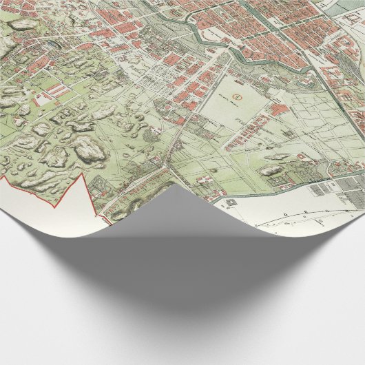  kaart van Göteborg, Zweden Cadeaupapier (Hoek)