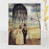 KAART VAN GOTHISCHE SKELETONS WEDDING CONGRATULALA (Gele Bloem)