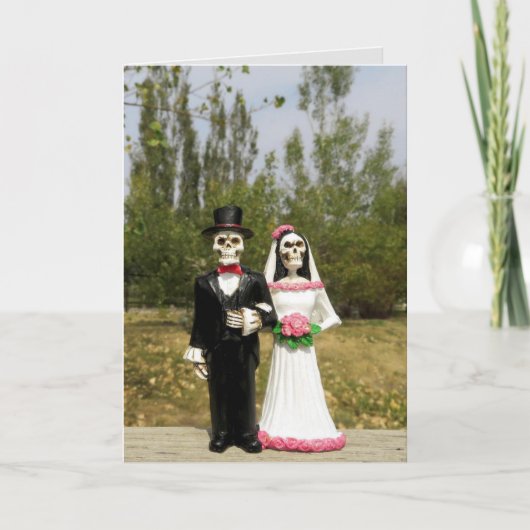 KAART VAN GOTHISCHE SKELETONS WEDDING CONGRATULALA (Voorkant)
