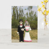KAART VAN GOTHISCHE SKELETONS WEDDING CONGRATULALA (Gele Bloem)