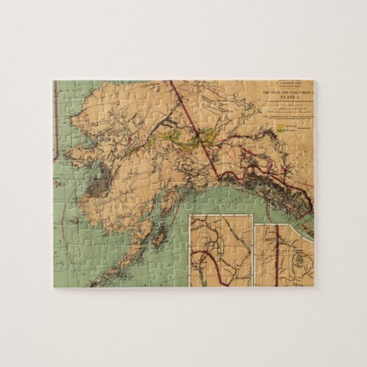  kaart van goud en steenkool in Alaska (1898) Legpuzzel (Horizontaal)