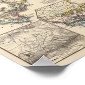 Kaart van Graecia, Macedonië, Thracia Poster (Hoek)