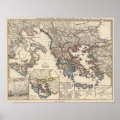 Kaart van Graecia, Macedonië, Thracia Poster (Voorkant)