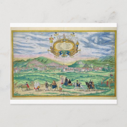 Kaart van Granada, van "Civitates Orbis Terrarum" (Voorkant)