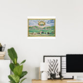 Kaart van Granada, van "Civitates Orbis Terrarum" Poster (Thuiskantoor)