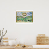 Kaart van Granada, van "Civitates Orbis Terrarum" Poster (Keuken)