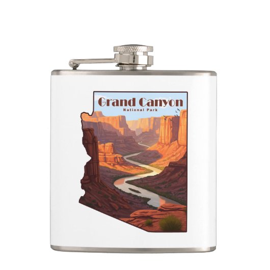 Kaart van Grand Canyon National Park Arizona Heupfles (Voorkant)