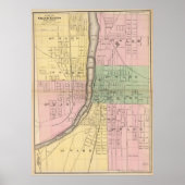 kaart van Grand Rapids Michigan (1873) Poster (Voorkant)