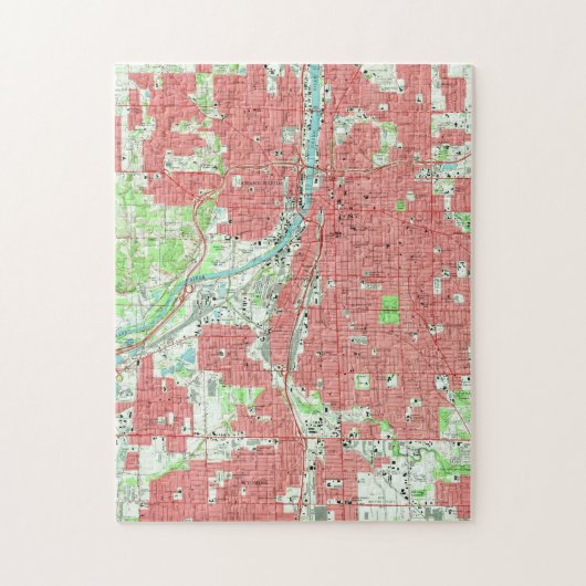  kaart van Grand Rapids Michigan (1967) Legpuzzel (Verticaal)