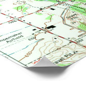  kaart van Grand Rapids Michigan (1967) Poster (Hoek)