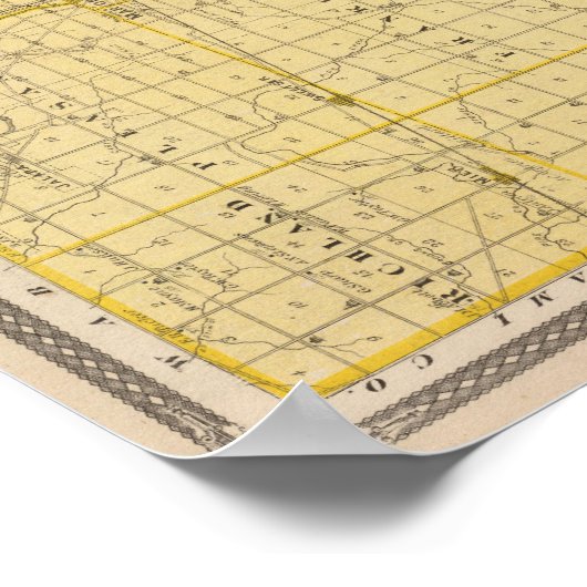 Kaart van Grant County Poster (Hoek)