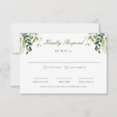 Kaart van Green Garden Wedding RSVP Response (Voorkant)