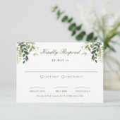 Kaart van Green Garden Wedding RSVP Response (Staand voorkant)