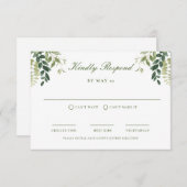 Kaart van Green Garden Wedding RSVP Response (Voorkant / Achterkant)
