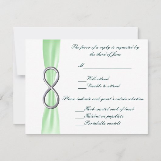 Kaart van Green Infinity Wedding Response (Voorkant)