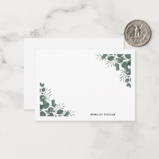 Kaart van Green Note Notitiekaartje (Voorkant / Achterkant in situ)