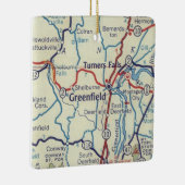  kaart van Greenfield MA Keramisch Ornament (Rechts)