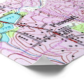  kaart van Greensboro North Carolina (1951) Poster (Hoek)