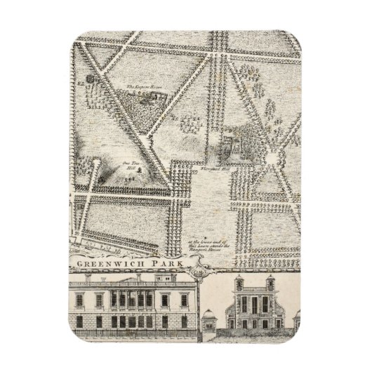 Kaart van Greenwich Park Magneet (Verticaal)