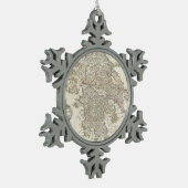  kaart van Griekenland (1794) Tin Sneeuwvlok Ornament (Links)