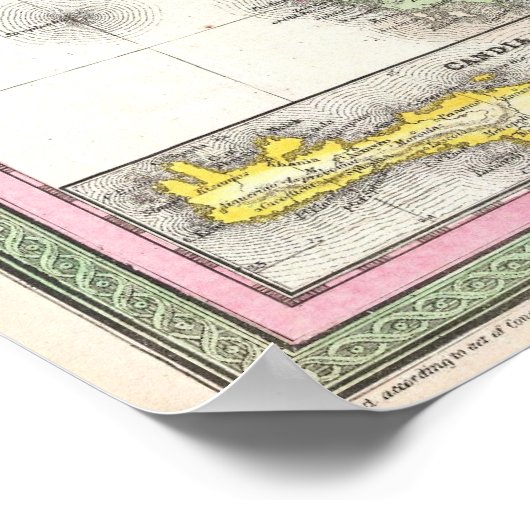  kaart van Griekenland (1853) Poster (Hoek)