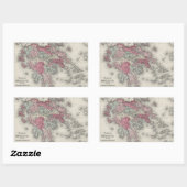  kaart van Griekenland (1865) Rechthoekige Sticker (Vel)