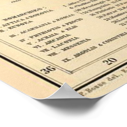  kaart van Griekenland (1894) Poster (Hoek)