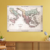 kaart van Griekenland en Italië (1852) Canvas Afdruk (Insitu (Woonkamer))