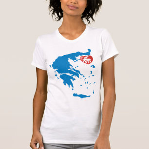 Kaart van Griekenland T-shirt