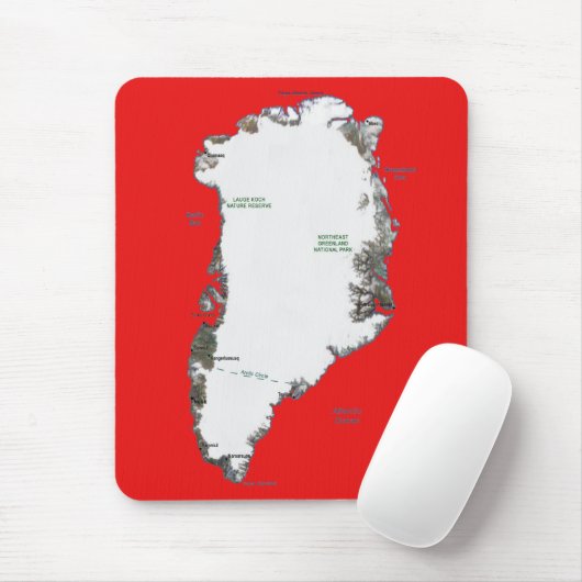 Kaart van Groenland Mousepad Muismat (Met muis)