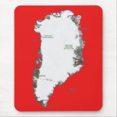 Kaart van Groenland Mousepad Muismat (Voorkant)