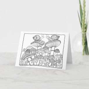 Kaart van groeten - paddenstoelen Doodle