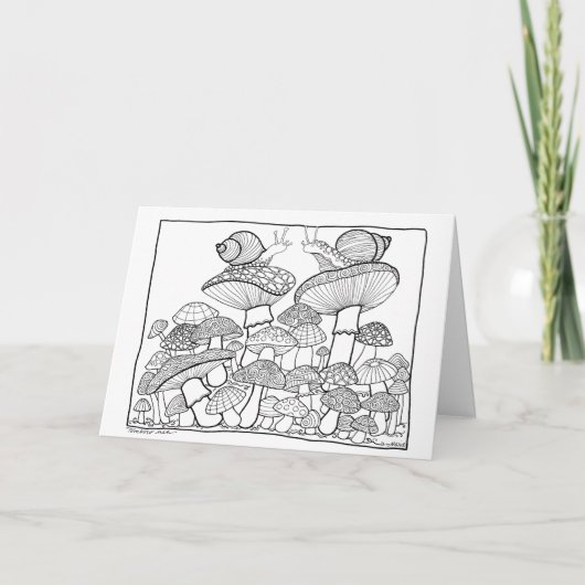 Kaart van groeten - paddenstoelen Doodle (Voorkant)