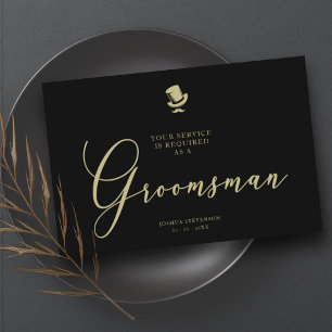 Kaart van Groomsman Chic Wedding minimalist