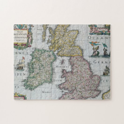 Kaart van Groot-Brittannië | 1631 Legpuzzel (Horizontaal)