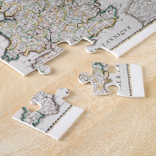 Kaart van Groot-Brittannië en Ierland, Parijs 1640 Legpuzzel (Zijkant)