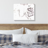 Kaart van Groot-Brittannië, Frankrijk en Spanje, 1 Canvas Afdruk (Insitu (Slaapkamer))