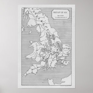 Kaart van Groot-Brittannië, geproduceerd door Sta Poster