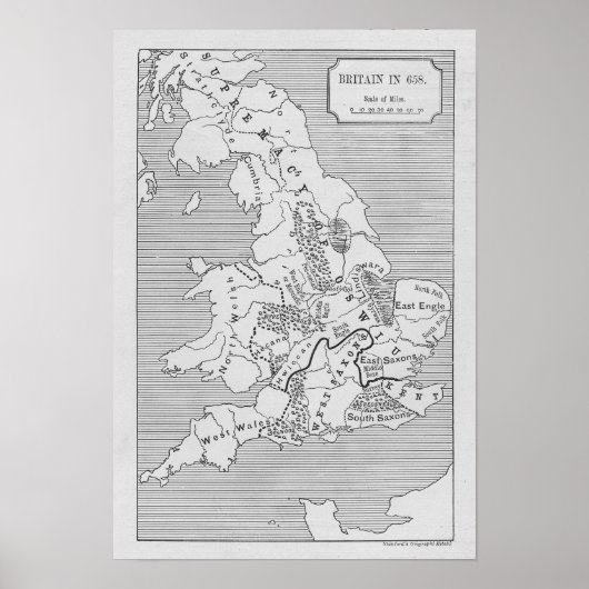 Kaart van Groot-Brittannië, geproduceerd door Stan Poster (Voorkant)