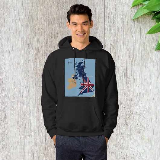 Kaart van Groot-Brittannië Mannen Hoodie