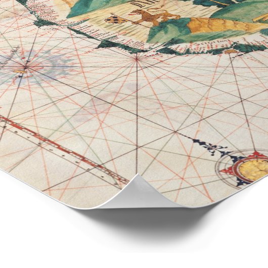 Kaart van Groot-Brittannië Poster (Hoek)