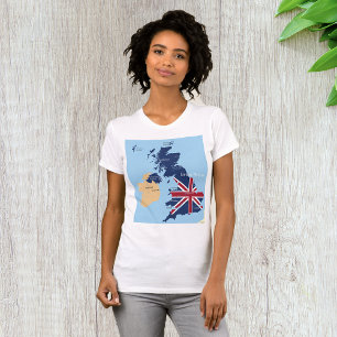 Kaart van Groot-Brittannië Vrouwen T-shirt