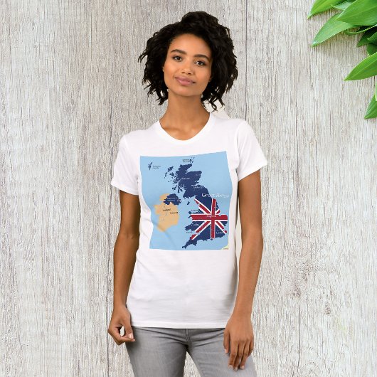Kaart van Groot-Brittannië Vrouwen T-shirt