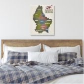 Kaart van groothertogdom Luxemburg Canvas Afdruk (Insitu (Slaapkamer))
