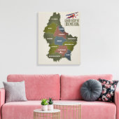 Kaart van groothertogdom Luxemburg Canvas Afdruk (Insitu (Woonkamer))