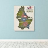Kaart van groothertogdom Luxemburg Canvas Afdruk (Insitu (Houten vloer))