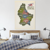 Kaart van groothertogdom Luxemburg Canvas Afdruk (Insitu (Slaapkamer))